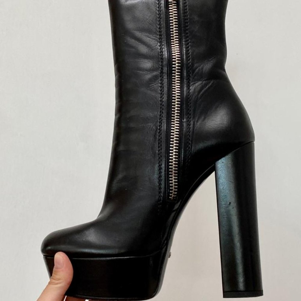 Gucci platform leather high-heel boots